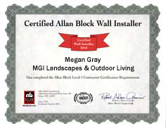 MGI Certified Allan Block Wall Installer Landscaper